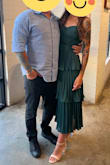 This dress came and had minimal wrinkles. It was out of stock in a S, so I ordered an XS. The XS was too tight and pinched my back. I was able to return it for a S. The S worked perfect. It was light and comfortable, but best of all required no steaming because it held no wrinkles. - Megan S.