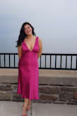 I bought this dress last minute for a wedding and it was incredible. It was such a unique and fun color, fit like a glove, and I received so many compliments. It was a humid day and I really didn't sweat that much/it didn't show through on the dress. I even threw it in the wash and the few drinks that spilled on it, came right out! Can't wait to re-wear it. - Elizabeth M.