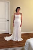 Really loved this dress. It was a little heavy for my summer outdoor wedding and I didn't love the chiffon train, but it so much prettier than I expected. - Jillian B.