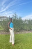 I love it. I can easily do some stretches on it while in working from home. 
It shapes my body very well. It seems like my body is made for your designs. 

I am 170cm and 57KG. - Nadia U.
