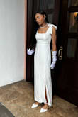 The dress was perfect for my daughter's cotillion! The fit was excellent and was made for her shape. The material was lovely. She received so many compliments. Everyone was in awe of how elegant she looked. I think this dress compliments small framed ladies very well. We loved it! Shout out to Lulus - Mickey R.
