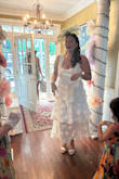 I absolutely adore this dress! I'm totally obsessed! Wore this to my bridal shower and constantly got complements even days after about the dress. I will admit the model's photo of the dress gave me doubts but as soon as I tried it on in person it just looked so fabulous and hugged my curves perfectly! My bridal shower theme was garden tea party in late June. The shoes are also from Lulus and went so perfectly! - Samantha P.