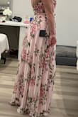 I have a smaller waist than the measurements of my size (M), but this fits very nicely. The fabric has a little give. If you're similar height and weight and body type (5'3, 140lbs with small waist and wide hips), this is a great dress for you. With 3-inch heels at my height, it's a good length. Adjustable straps. Great for a petite body that just needs a heel. Comfortable and high-quality fabric. Flattering, doesn't show imperfections. - Michelle S.