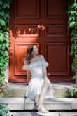 I bought this dress to take my engagement pics in, and it was the absolute perfect choice! I loved the fit, I felt like a flamenco dancer, and the way the sleeves can be styled two different ways was such a plus! I ended up tying the ribbon in the back, but it also looks really cute on the front as the model is wearing it. Lulus never fails to impress me, and this dress was no exception <3 - Ellie D.