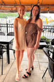 I wore this dress to my bridal shower and I love the dress! It's a little big around my hip area, which I preferred, I was comfortable and felt so beautiful in it the entire shower. The material is of good quality and comfortable against my skin. - Beth D.