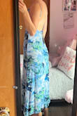 Beautiful pattern & style! I loved the unique low scoop back and blue/green floral pattern. Overall, the dress fit very well maybe just slightly loose on the sides! Material, as well, was very breathable and great for a summer wedding or other formal occasion. - Amelia S.