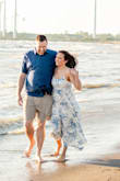 We went to a local beach for our engagement shoot. The quality is super nice. It is like a nice heavy but breezy linen texture. I probably could've tied the back tighter for more support. I also had to adjust the straps all the way. With the back you really can't wear a bra so I put some Cakes in and it worked and I was super comfortable. The dress was not see through. It was a nice loose fit especially feeling super bloated.
After looking at inspiration photos I knew I wanted a maxi dress especially because I knew it was super windy. I have gotten so many compliments on this dress! Whenever I show someone the pictures the first thing they say is I love the dress! - Janelle F.