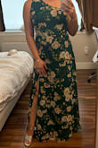 Wore this 20 weeks pregnant with a small bump to go to a black tie summer wedding, it was comfortable and really pretty and looked more expensive than it is. Got lots of compliments. Im only 5'2 so I had it shortened and had the shoulder taken up a little, alterations cost more than the dress! - Brooke B.