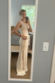 I really like this dress. I was looking for an elegant lace dress that was not so low cut and something that old fit nicely. 
It's perfect for what I was looking for, the last was nice as well, not cheap looking. I am looking forward to wearing the dress in the near future. - Amy M.