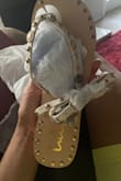 These sandals are cute and versatile. Unfortunately, they were delivered with one of the studs missing so I had to return and buy a different pair. - Kristann S.