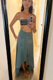I love this skirt so much. The color is beautiful; the material is nice, and soft and it is so fun and sexy.  I'm on the shorter side at 5'3 and it fits perfectly so I can wear it barefoot or with wedges. Can't wait to wear it in Hawaii. - Chelsea V.