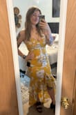 Super cute, but a bit tight around the waist band. I felt like I'd bust a seam if I sneezed! Also, I'm unsure about the seam right down the front of the dress, not my fave. This one was my bf's favorite of the bunch I ordered, but just due to the lack of comfort I decided it wasn't for me. Ended up returning it. Great color, though! - Sheridan A.
