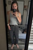 I love how cute and comfy this tank is. I feel comfortable wearing it bra or no bra. I love the little v cut it has and the way the material feels on. I could dress this up or wear to sleep. A great staple piece for many outfits. Highly recommend. I would definitely get more if they had more colors! - Jaclyn M.