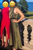 This is probably my favorite wedding guest dress I've ever worn. I got so many compliments wearing this piece! Only reason I took away a star is because the fabric was poorly sewn on the left side (you can kind of see it in the second picture) and on the back zipper, the fabric was raised a bit, causing a weird bump. But, it wasn't about me that day and in pics it looked great! :) - Diana R.