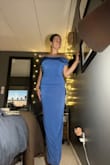 Love this so much! I'm a tall girl and so I was worried about the length but it was perfect. The color is stunning, it's snatched, and also the sleeves over the shoulder can go up over the shoulder and become a completely different sexy look. - Allyson H.