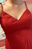 It appears this dress is a bit more maroony than the red shade that's in the picture. I'm a size L and most of the Lulus dresses I've purchased before fit me but this one was a tad tooooo small. Just a little bit but it's fine - Paulina R.