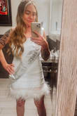 This was the perfect bachelorette dress. It was a bit see through as some have stated, but I purchased a strapless white slip to wear under it and it was perfect. Get the dress, you won't be disappointed. - Lindsay G.