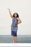 Graduation attire! You will be sure to steal the show. This dress is a statement piece! Buy it today! Flattering but does not stretch. - Tiffany R.