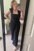 I really like this versatile jumpsuit. It is very comfortable and easy to wear with casual sandals, but could also be dressed up. A little loose in the torso, but that helps make it easy to move around and sit in! And it has pockets! - Rachel S.