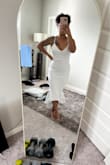 This dress is absolutely gorgeous. Fits true to size and snatched my waist. However it came with a stain. I don't have time to exchange for a new one because I'm going on vacation out of the country. It really is the perfect dress for an all white dinner I'm attending so I'm very disappointed that it came with a stain. - Monique J.