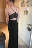 I ordered this dress for my fiance's Barrister's Ball and I absolutely loved it! I'm 5'6" and it was a bit long, so I did have to have it hemmed, but other than that it fit perfectly! I love the lace back and the v-cut is deep, but still classy. It definitely made me feel confident! - Brittney S.
