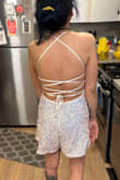 I was pleasantly surprised that the sequins aren't as scratchy as I thought they would be. It's a comfortable fit and I'm so excited to wear this for my Bachelorette trip! If you are thinking about getting it, I say do it! You won't be disappointed! - Paloma B.