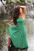 This dress is exactly what I wanted for a sophisticated yet simple classic look with the addition of the strappy back which is super cute and a bit renaissance-ish. It's gauzy but has the weight of a quality item. It was exactly what I wanted for the look I was going for, above and below the water! - Melissa C.