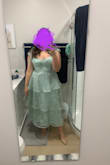 This dress is absolutely STUNNING I got so many compliments! The sizing chart is exact there is no stretch in the material or room for budging. If you are right on the cusp, go larger. The dress comes a little wrinkled but once steamed is beautiful. The only unfortunate part is the zipper. It is made to go over a seam but does not go over the seam, mine broke as I tried to force it. Luckily I have a very talented seamstress who was able to fix the zipper up to the seam and made the rest a corset back so it fit me perfect (she only charged me $25 canadian!). Otherwise I wore it to a wedding and danced hard all night long and it lasted the whole evening and still looked beautiful at the end of the night! Not see through at all either! Also cups likely not great for the bustier girlies (not supportive and small). - Emma S.
