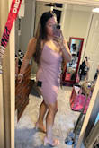 Dress is flattering on all areas. I am still trying to get rid of my mommy pooch and it hid it perfect. Got lots of compliments and the dress was a hit. Highly recommend. I will order in more colors for all occasions! - Rachael D.