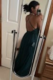 By far, one of my favourite dresses ever. Runs a little long for the shorter girls. The color is gorgeous and compliments my skin tone, the cut is delicious, 2 slits? Yes please? The back is so flattering. Just great for an evening gown-y event! - Lydia I.