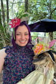 Wore this to a high tea bachelorette event where we made fancy hats. Dress was very comfortable and stretchy. Never uncomfortable in the Louisiana heat. I probably could have gone down a size. - Victoria N.
