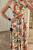 I love this dress so much! 
The length was too long and formal feeling for the event I needed it for, but I loved everything about the dress so I hemmed it to a tea length which makes it read a bit less formal. (The fabric hems beautifully and is very easy to work with)

I have an athletic build - thin, muscular, and rectangular - and I love how the straps and waist give the illusion of curves!

There were several reviews about the zipper catching or bodice being too tight so I ordered a small and medium to be safe. The small is a perfect fit and the zipper is fine. - Christina H.