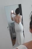 I was worried this dress would be too 'simple' looking but I absolutely loved it!! I am having a beach wedding, so didn't want anything too over the top and I love a more classic and simple look. This dress absolutely delivered! The dress has two layers of fabric, so not see-through at all. - Natalia H.