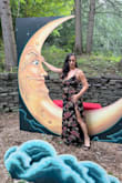 This dress is superb! I love the velvet detailing and the slit on the side. Sexy but also elegant. I definitely got a LOT of compliments. The bride even took the time to let me know how much she loved my dress. It is a big snug in the bust, but I am also large breasted for my body type. - Amelia N.