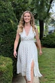 Wore this dress for my bridal shower and it was perfect! Received so many compliments throughout the day and would highly recommend. I loved how the dress could be adjusted via the tie in the back as well. - Megan F.