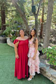 This was the most perfect dress for a wedding guest!! I ordered a size L, and it fit perfectly because there is no stretch to this dress. Absolutely loved the corset style top, it was very flattering, and the tiered ruffles. I got so many compliments on this dress at the wedding. I will definitely be rewearing this for future events!! - Savannah M.