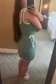 I bought this dress for a weekend away at a nice hotel! It fits perfectly (very flattering in the chest area too) and the green and white color combo looks so pretty together. The wrap style is also very flattering, I loved the way it looked! - Emma B.