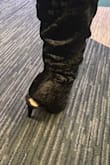 There I was, looking fashionable at a cute new disco club, when all of a sudden it felt like I had stepped in sand; both heels completely broke off the shoe at the same time. Luckily, I had the bar to hold onto. Shame. I didn't get to wear them more than once. - Sarah A.