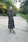 Love this dress! Very cute and comfy.  Wore with a little boot to make it a more casual look. Bought an x-small and it was perfect! - Amanda H.