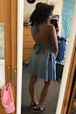 I wore this to a fraternity's formal event at the beach last spring. It fit perfectly, and it's easily adjustable to fit to your exact size. The triangle cups are double lined. I can't wait for the weather to warm up so that I can wear it again. - Ashley G.