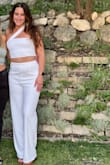 Purchased this for a nice dinner on my Bach trip. I'm tall (5'9) and was hesitant to buy high waisted pants online, but so glad I did. They fit perfectly! The strap on the top was a bit too long (likely because it's made for more full chested females than myself) so I just tucked it under and pinned it in place. Was so pleased with this set, highly recommend! - Sara C.