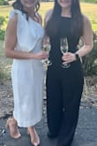 Love this jumpsuit! I wanted a fitted look so I went with a small. I get so many complements on this outfit. Wore it to a bachelorette party and rehearsal dinner. - Sarah P.