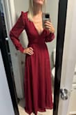I bought 7 dresses from Lulus to try for a wedding. This one was ok.... I wasn't a big fan of the shoulders but it's a very pretty dress... the back was my favorite. IT didn't make the final cut for the wedding but it is a very beautiful dress with nice fabric - Rebecca B.