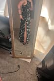 This fabric was gorgeoussssssss. Felt so 90s in the best way. Love that burnout velvet is making a comeback! However, my pear/hourglass babes might want to pass on this. I have a very large waist-hip ratio and knew this would probably not work, but I wanted to channel my Salma Hayek Red Carpet moment. It did not work, lol. Very, very tight around the hips, though it fits nicely at the top. The fabric was stretched so tight I couldn't walk right. Also, I think the leg slit was misplaced on my dress? It was in the most bizarre spot and basically went up to my left buttcheek. - Zainab L.