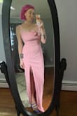 Absolutely adore this dress, I've never had a dress that fits so well!! Off the shoulders, NO BRA NEEDED & is this comfortable!! Unfortunately, the original dress I bought had a faulty zipper but I returned and had to rebuy which was super easy and the new dress arrived in 2 days! It's so stunning I wish they had more in every color <3 I had also purchased this dress on sale Adorable Allure Pink Rosette Square Neck Sleeveless Maxi Dress in a Large and this too fits me perfectly, with enough wiggle room so I can breathe :) highly recommend this website, I bought others that were all perfectly fitting but they just didn't suit me, all sized Medium. - Michael O.
