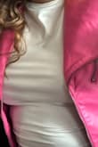 I loved this jacket the minute I laid eyes on it. Vibrant color and soft leather touch. I'm a 42C bust and XL measurements were off because it will not zip. And no pockets. I wish they had plus sizes, but I'm still keeping it because it's beautiful. - Bridgett G.