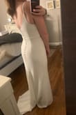 Tried on so many dresses but this one was it. It looked better than the $1,200 dresses to me. My made of honor found the perfect belt for it to add and will be wearing a cathedral veil with my hair down. - Michelle T.