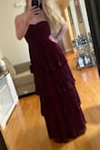 Really nice dress for the price. I ordered small and medium, and both fit so there is some flexibility with size. The top is stretchy enough to fit without tailoring and stays in place. I'm 5'5 and the length is just right with a heel. - Nora C.