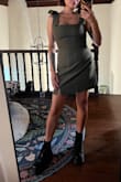 Love the material and fit. It is a bit snug around my middle section but makes a flattering silhouette. I love that the straps are adjustable since I have a short torso. Want this is more colors! - Maria R.