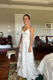 This dress fits great and is perfect if you have a smaller chest! I will be wearing it for my wedding. - Darby W.